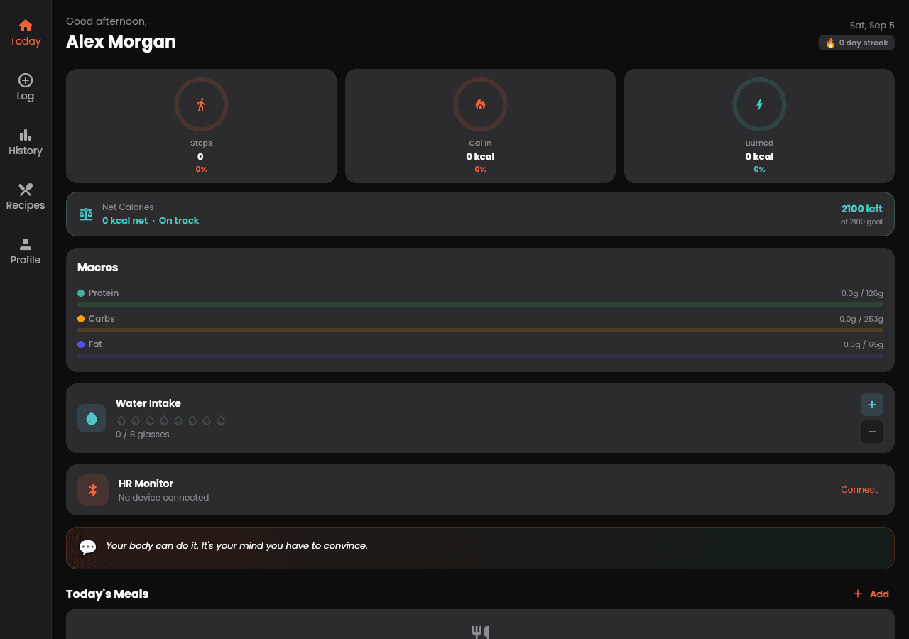 Fitness App screenshot